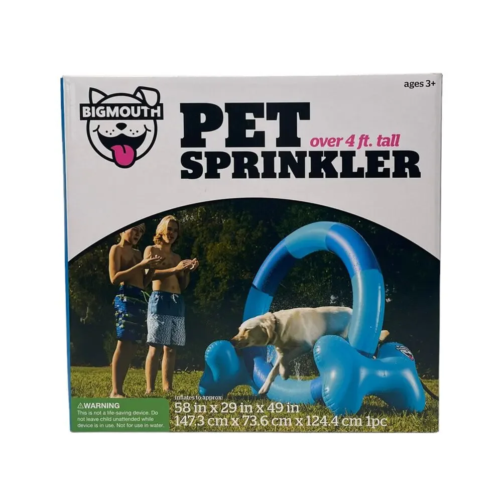 NEW Pet Dog Water Sprinkler 3 Super Spray Zones Bigmouth Over 4' Tall Inflatable